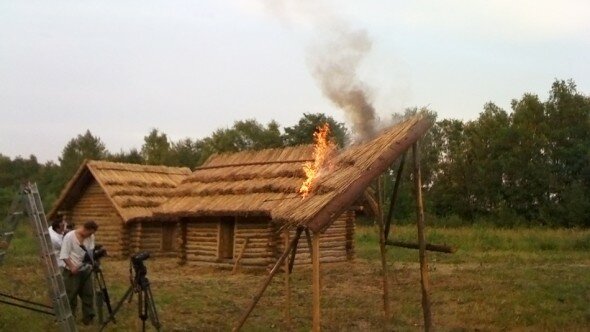 Tatars burning a village