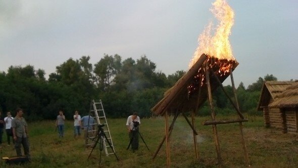 Tatars burning a village