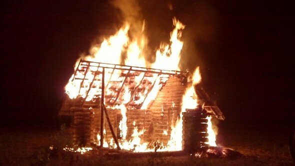 Tatars burning a village