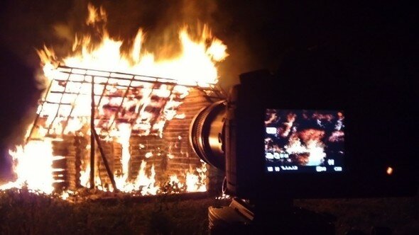 Tatars burning a village - serious fire